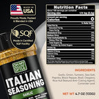 Italian Seasoning Blend Garlic Powder Mix - Gluten Free & Low Sodium Pizza Seasonings for Bruschetta & Spaghetti. Garlic and Herb Seasoning for Italian Food. Mediterranean Spices Pizza Toppings. 4.7oz