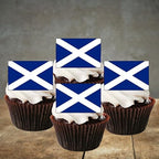 Scottish Flag Edible Cupcake Toppers, Scotland Flag Six Nations Rugby Cake Decorations, Scottish Party Decorations, Scotland Cookie and Cake Decor, 50 x 3cm / 1,18 Inch UNCUT Wafer Card Toppers