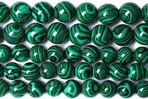 10MM 36PCS Green Malachite Spacer Loose Beads for Jewelry Making DIY Bracelet Necklace 1 Strand 15’’