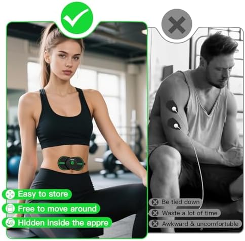 Wireless TENS Unit 8 Modes Muscle Stimulator for Pain Relief, Miniature Rechargeable TENS Device with Button Control, TENS Unit Massager for Back Sciatica Shoulder(3pads)