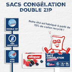 alfapac - Unisex Double Zip Freezer Bags - Airtight & Reusable - Made in France - Certified Origin France Guarantee - Protectors & Preservatives - 15 x 1L & 15 x 3L