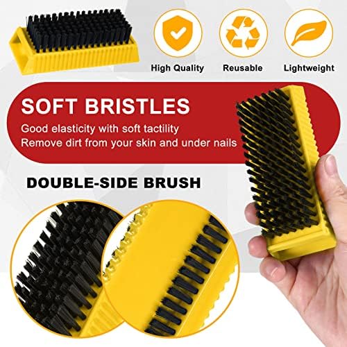 Boao 5 Pcs Hand Scrub Brushes for Nail Cleaning Fingernail Brush Soft Non Disposable Scrub Brush Plastic Hands Nail Cleaning Brushes for Men Women Kids (Yellow and Black)