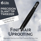 1 Pcs Tweezers for Facial Hair Women & Men for Precise Grooming of Eyebrows - Professional Stainless Steel Black Color Coated Eyebrow Tweezers for Ingrown Hair on Nose Ear (1 Pack Black)