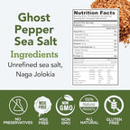 s.a.l.t. sisters Ghost Pepper Sea Salt | All-Natural, Gluten Free, MSG Free, Non-GMO | Easily Dissolvable Naga Jolokia Infused Coarse Sea Salt | Versatile Salt for Meat, Fish, Vegetables| 1lb