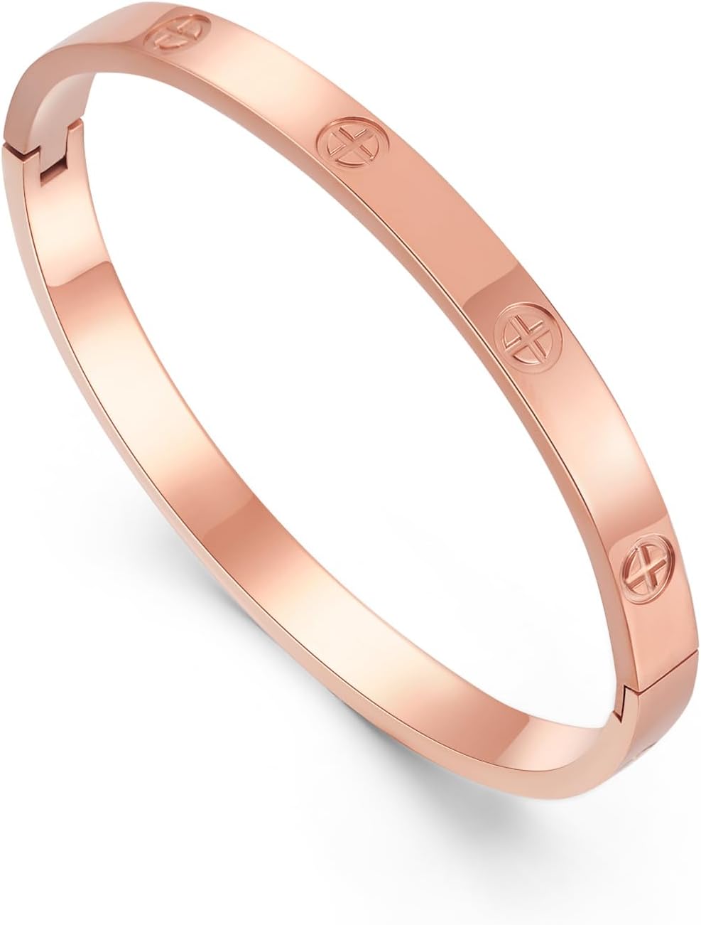 Friendship Love Bracelet for Women - 18K Gold Plated Titanium Steel Cuff Bangle | Cubic Zirconia Jewelry Gift, Simple & Durable Everyday Wear (S/M/L Size)