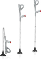 Foldable Forearm Crutches for Adults (Pair) – Adjustable Aluminum Elbow Crutches (Fits 5'2" to 6'5"), Lightweight & Travel-Friendly, Non-Slip Arm Crutches for Walking, Elderly, Disabled, Men & Women