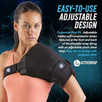 ActiveWrap Shoulder Ice Pack Wrap, with 2 Reusable Heat & Ice Packs for Shoulder Pain Relief, Rotator Cuff Cold Therapy, Adjustable Compression Straps, Post-Surgery Must-Have, Small/Medium