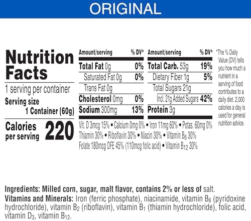 Kellogg's Frosted Flakes Breakfast Cereal Cups, 8 Vitamins and Minerals, Kids Snacks, Original, 25.2oz Case (12 Cups)
