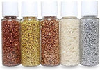 Confect Sparkling Sugar for Baking & Cake Decoration Sugar Assorted pack of 5 Metallic Mania Sparkling Sprinkles Mix Bronze, Gold, Copper Pearl & Sliver | Vegan, Gluten-Free, Soy-Free, Dairy-Free, Palm Oil-Free- 5 oz
