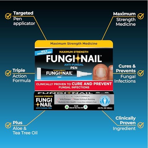 Fungi-Nail Pen Applicator Anti-Fungal Solution, Kills Fungus That Can Lead to Nail & Athlete’s Foot with Tolnaftate & Clinically Proven to Cure and Prevent Fungal Infections, 0.101 Fl Oz (Pack of 1)
