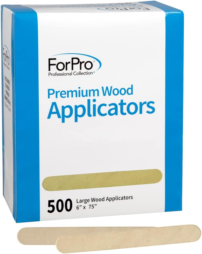 ForPro Professional Collection Premium Wood Applicators, Non-Sterile, Hair Removal Waxing Sticks, Large, 6" L x .75" W, 6 Inch, 500 Count (Pack of 1)