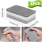 Kitchen Cleaning Sponges, 6 Pack Heavy Duty Scrub Sponges Cleans Fast Non-Scratch Sponge for Washing Dishes and Cleaning Kitchen (Grey)