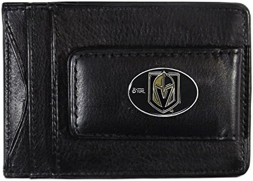 NHL Siskiyou Sports Mens Vegas Golden Knights Leather Cash & Cardholder One Size Black