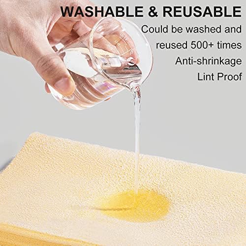 100 PCS Glasses Clean Cloth Suede, Lens Clean Cloth for Lenses, Glasses, Screens, Cameras, iPad, iPhone, Eyeglasses (6"x7", 100PCS/Light Yellow)