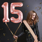 15th Birthday Decorations for Girls with 15th Birthday Crown and Sash, Cake Topper and Candles, Number Balloons, 3D Pop Up Greeting Card, 15 Year Old Gifts for Girls