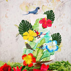 JeVenis Parrot Birthday Cake Decoration - Tropical Bird Cupcake Decoration - Parrot Party Supplies