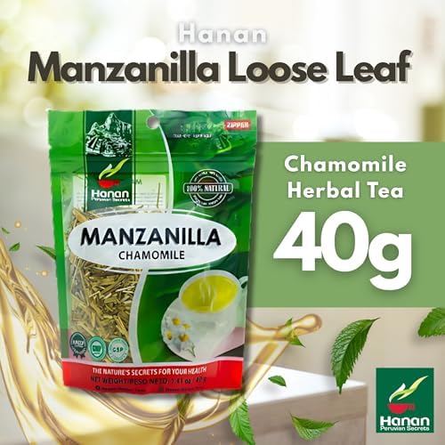 Hanan Te de Manzanilla 40g - Chamomile Loose Leaf Tea for Relaxation & Digestive Support, Natural Herbal Tea from Peru (1.41oz)