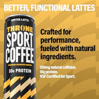 Throne Sport Coffee Latte – 10g protein - 150mg Natural Caffeine and B Vitamins – Lactose-Free, Premium Arabica, NSF Certified, Active Lifestyles – Coffee Latte, 12 Pack