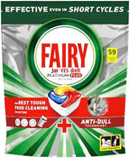 Fairy Platinum Plus 59 Dishwasher Tablets, Lemon, Our Best Cleaning For A Clean Like New, Removes Dullness & Prevents Limescale