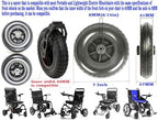 7 inch Wheelchair Wheels,7" Polyurethane Replacement Wheel Caster for Portable and Lightweight Electric Wheelchairs,5/16" (8 mm) Bearing,Shaft Height 57MM, Universal Replacement Parts(1Pr,Black)