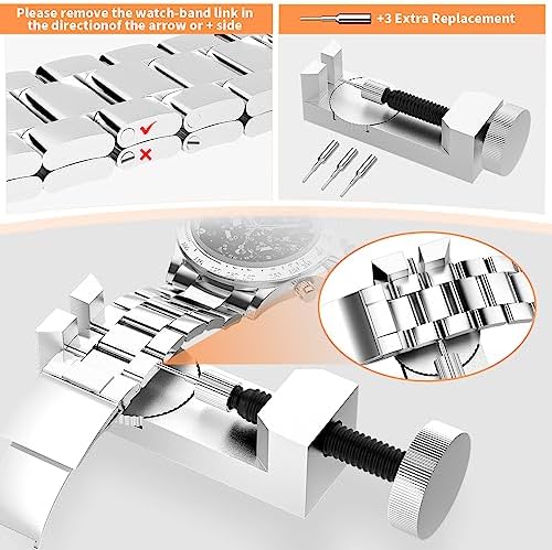 Watch Link Removal Kit, BYNIIUR Watch Repair Kit, Watch Case Opener Spring Bar Tools, Watch Battery Replacement Tool Kit, Watch Band Link Pin Tool Set with Carrying Case and Instruction Manual