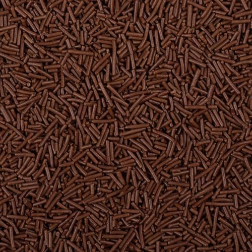 Chocolate Jimmies Sprinkles, Edible Brown Sprinkles for Baking Topping, Cupcakes, Cookies, Ice Cream & Cake Decorating, Christmas Halloween Year-Round Party Supplies