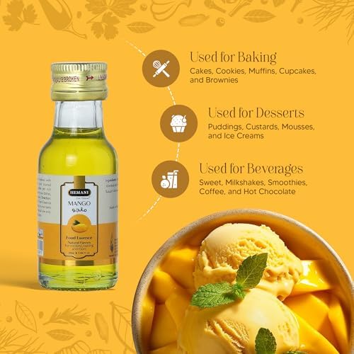 Hemani Mango Food Essence 25mL - Alcohol-Free, Halal Certified Mango Flavoring for Lassi, Cake & South Asian Desserts | Since 1949