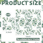 50 Count Eucalyptus Leaf Paper Napkins, Disposable Greenery Green Leaves Cocktail Napkins for Birthday, Baby Shower, Bridal, Wedding, Garden Tea Party, and Picnic Table Decorations