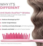 FHI Heat UNbrush Detangling Brush for Pain-Free Brushing on All Wet or Dry Hair Types — Durable DuoFlex Anti-Static Bristles, Lightweight Handle, Vented Hair Brush