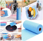 SUZZYVINE Disposable Cleaning Cloths Reusable Dish Cloths Dish Towels Blue Kitchen Towels Handy Wipes On Rolls Total 2 Roll 100 Pcs