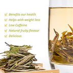 oriarmcha 50g / 1.76oz Chinese Bai Mudan White Tea Loose Leaf - Fuding White Peony Tea Leaves - Bai Mu Dan Yuqian 2nd Grade - Caffeine Level Low
