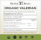 Herbal Roots Pure Organic Valerian Root Capsules - Non-Habit Forming with no Melatonin, Non-GMO - 60 Count Vegan Capsules, Herbal Supplement