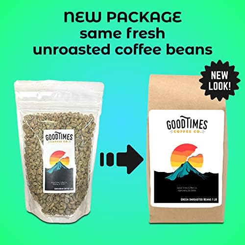 Good Times Coffee Company Green Unroasted Coffee Beans, Ethiopian Yirgacheffe (1 Pound)