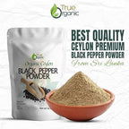 True Organic Black Pepper Ground, 1 lb, Gluten-Free Premium Grade, Fine Ground Pepper USDA & Kosher Certified, Pure Ceylon Quality, Non-GMO Black Pepper Powder.