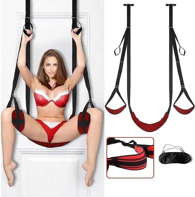 Over The Door Swing Sex Adults Heavy Duty Door Mount Sex Slingshot Swing for Adults,Adjustable Sex Straps Door Bondage Holds up to 300lbs Bondage Spreader Leg Open for Women Sweater 17MA
