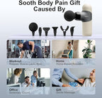 Morelax Mini Massage Gun Portable Deep Tissue Muscle Percussion Massager, Electric Handheld Sport Massager with 6 Massage Heads 4 Speed, Best Gift (Almond)