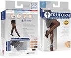 Truform 15-20 mmHg Compression Pantyhose, Sheer 20 Denier Women's Shaping Tights, Black, Medium