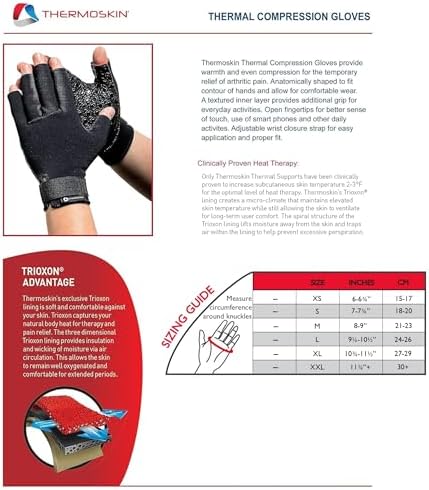 thermoskin Arthritis Compression Gloves, 1 Pair
