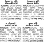 Happy Baby Organics Nutty Blends Stage 2, Fruit and Nut Butter, Allergen Introduction in Baby Appropriate Texture, for 6+ Months, 8 Variety Ct