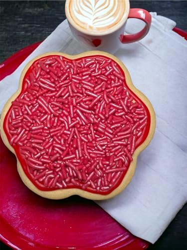 Sweet Eva’s SHIMMER PEARLIZED RED SPRINKLES- Jimmies, Cupcakes,Cookies,Cakes Decorating, Topper, Bulk Candy,Dairy Free, Nut Free, Gluten Free, Soy Free, Vegan, Egg Free, Kosher, Large, 1.5 Pound