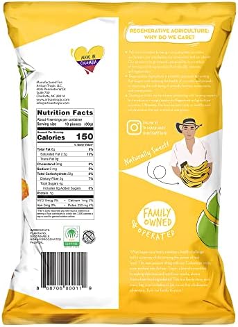 ARTISAN TROPIC Plantain Strips Naturally Sweet - 12 Pack, 4.5oz - Vegan, Paleo, Gluten Free Chips – Whole 30 Approved Foods Non-GMO Healthy Snack for Lunches, Dipping, Parties – Baked Banana Chips