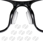 10-Pair Anti-Slip Eyeglass Nose Pads, Soft Silicone with Sticky Backing, Clear, Eyeglass Repair Kits