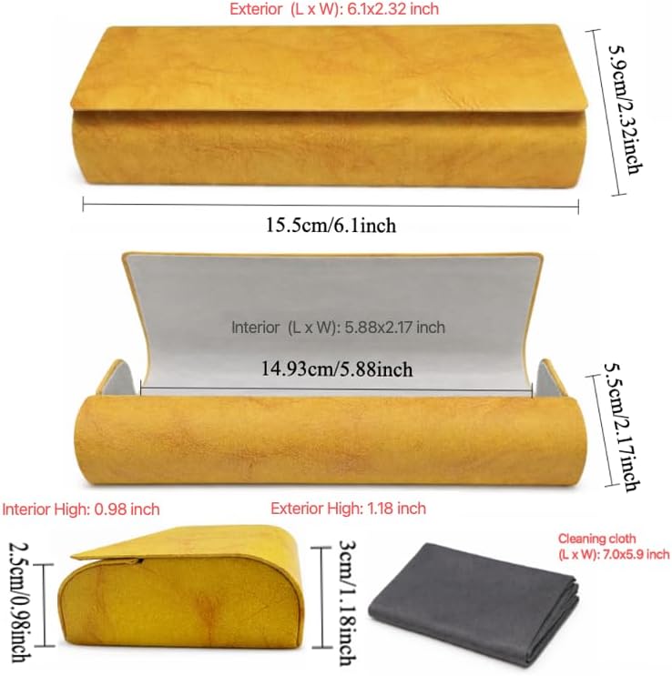 Glasses Case, PU Leather Eyeglass Case, Slim Sunglasses Holder, Fits Reading Glasses, Eyeglass Holder, Unisex