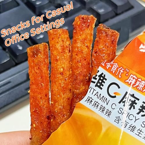 QIXINLIZYY Orange flavor Latiao Spicy Strips,5 Packs Spicy Sweet Gluten Latiao, Chinese Spicy Casual Snack Food,La Tiao Spicy Sticks, (Packs of 5, Sweet and Spicy)
