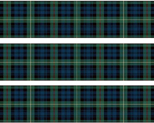 Green Plaid Birthday - D24692 - Side Strip - 2D Edible Cake Party Topper