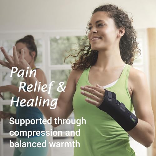 Actimove SPORTS EDITION Wrist Stabilizer, Removable Metal Stay - Secure Stabilization for Strains and Sprains, Ideal for Recovery – Black, Medium