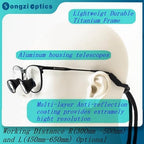 2.5X 3X 3.5X Songzi Optics Black Titanium Frame TTL Dental Surgical Loupes with Led Light Customized Wide Field of View (Magnification:3.5X, Near Pd 58mm)