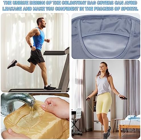 6 Pcs Ostomy Bag Covers Waterproof Ostomy Shower Cover Stretchy Lightweight Colostomy Bags with Opening for Ileostomy Care