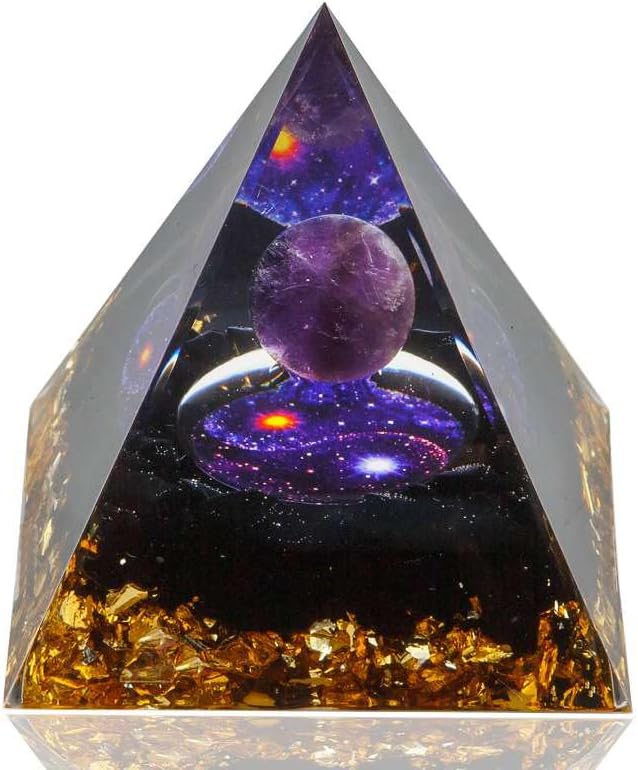 Orgone Pyramid, Orgonite Crystal Pyramid, Orgone Energy Generator for Reduce Stress Healing Meditation Attract Wealth and Lucky