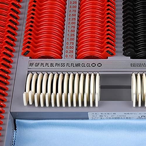 NICHOY 266 Pcs Optical Trial Lens Set,Plastic Rim,Aluminium Case + Free Trial Frame,Glasses Optometry Equipment Instrument with Combination Lock(Color:Sliver,Size:266pcs)